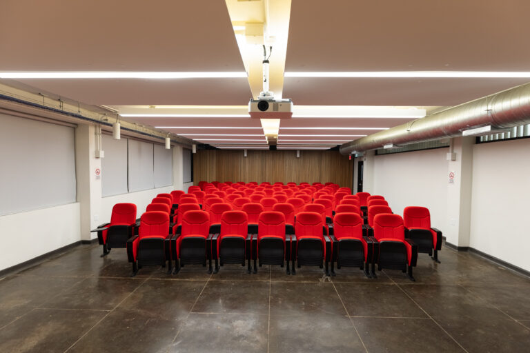 Foto del interior del Auditorio AMO 403 de la Facultad de Administración de Empresas