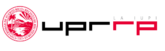 Logo del Recinto de Río Piedras con el sello y las letras UPRRP en negras y rojas